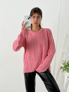 Sweater rombos y aran con tajo lateral Ajaccio - comprar online