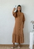 Vestido lino spandex largo abotonado y mangas abullonadas Azalea - comprar online