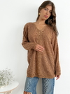 Sweater largo trenzado escote V Briony - BENKA