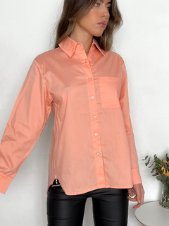 Camisa poplin spandex bolsillo plaque y tabla en espalda Buzios