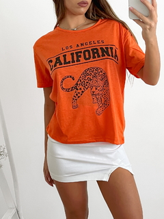 Remera algodón California leopardo - tienda online