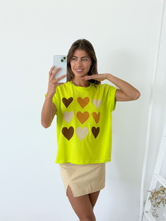 Remera algodon amplia manga rebatible estampada NineHearts - BENKA