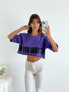 Remera algodón manga oversize ancha al corte DO YOU WANT TO - BENKA