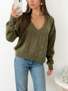 Sweater amplio con calado en forma de rombos Draymond