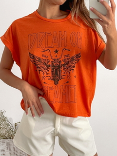 Remera amplia manga rebatible Dream on - tienda online