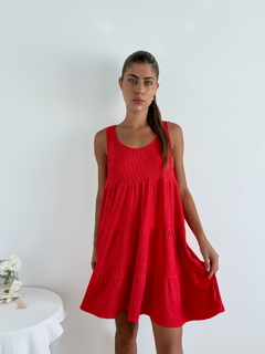 Vestido morley viscosa escote redondo sin mangas con recortes y frunces Eslovenia