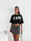 Remera algodón manga oversize ancha al corte Fame - comprar online