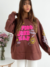 Buzo oversize frisado con capucha y estampa en frente y dorso Find your kapfinyou - comprar online