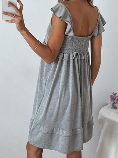 Vestido modal viscosa con volados y espalda elastizada Fontanelle - tienda online