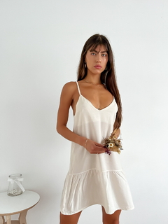 Vestido fibrana con terminación volados Gianna - comprar online