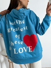 Buzo oversize frisado con capucha Greatest love grlokap en internet