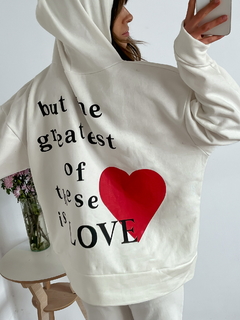 Buzo oversize frisado con capucha Greatest love grlokap - tienda online