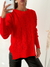 Sweater largo con trenzas y tajo Guixols - comprar online