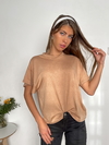 Remera amplia crepe viscosa con volado en manga Hannah - tienda online