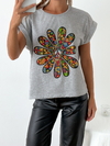 Remera amplia manga rebatible Hippie - tienda online