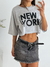 Remera algodón manga oversize terminación al corte New york brooklyn PERONYBR - comprar online