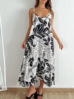 Vestido largo fibrana estampada Winchester BENKA