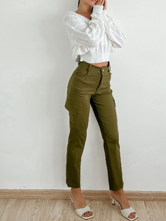 Pantalón recto cargo bengalina elastizada Jayden