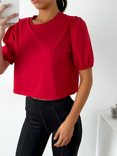 Remera jersey escote redondo y manga globo con elástico Kahlo - tienda online