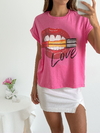 Remera amplia manga rebatible LipsLove - tienda online