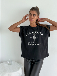 Remera amplia manga rebatible L´amour - comprar online