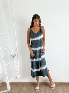 Vestido largo gris discount algodon