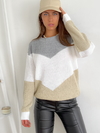 Sweater combinado escote en V Lenna
