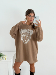 Buzo rustico oversize con capucha Leopardo brillos kapleo en internet