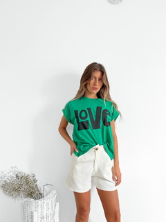 Imagen de Remera amplia manga rebatible Love