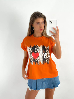 Remera algodón manga rebatible Love Print - comprar online