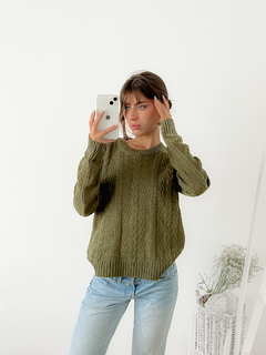 Sweater trenzado y figuras Macallan - tienda online