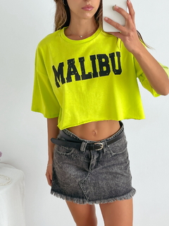 Remera algodón manga oversize ancha al corte Malibu