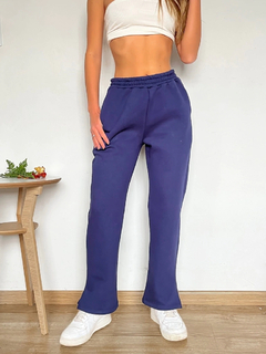 Jogger frisado recto con tajo Margot - tienda online