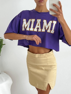 REMERA ALGODÓN manga oversize ANCHA AL CORTE MIAMI - comprar online