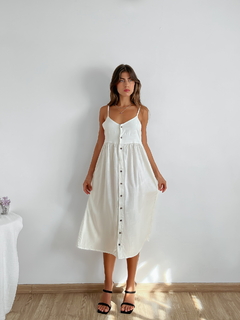 Vestido de lino online blanco