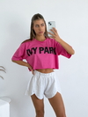 Imagen de REMERA ALGODON MANGA OVERSIZE ANCHA AL CORTE ESTAMPADA IVYPARK