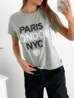 Remera lentejuelas Paris london