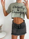 Remera de algodón ancha al corte Perfectly Imperfect - tienda online