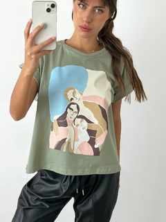 Remera amplia manga rebatible Mujeres acuarella