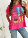 Remera amplia manga rebatible estampada Sparkle - comprar online