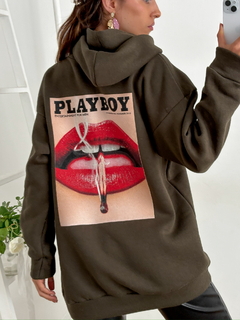 Buzo oversize frisado con capucha Playboy en internet