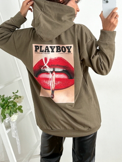 Buzo oversize frisado con capucha Playboy - comprar online