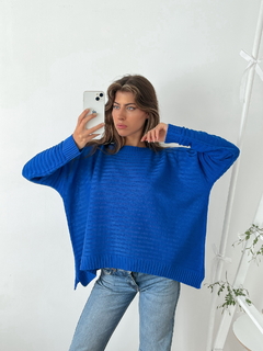 Sweater oversize rayado con tajo lateral Portman - tienda online