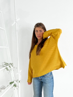 Sweater oversize rayado con tajo lateral Portman