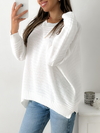 Sweater oversize rayado con tajo lateral Portman - BENKA