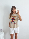 Remera amplia manga rebatible estampada Rolling Stones RS1981