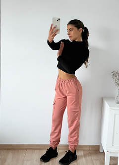 Pantalón cargo rustico con puños y cintura elastizados Ronin - comprar online