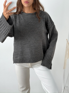 Sweater pesado cuello redondo manga oxford Salamanca en internet