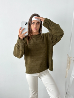 Sweater pesado cuello redondo manga oxford Salamanca - comprar online