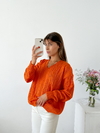 Sweater oversize escote en V y trenzas Silvie en internet
